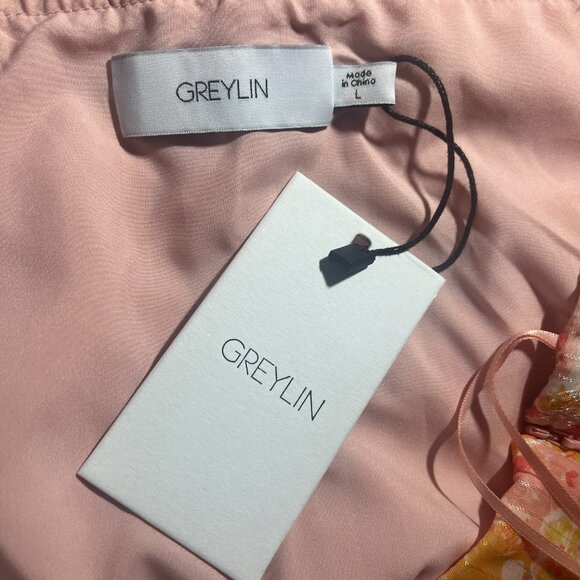 Greylin Reya Floral Dress Large Orange Boho Hippie Romantic Resort Vacay NWT - Picture 3 of 13